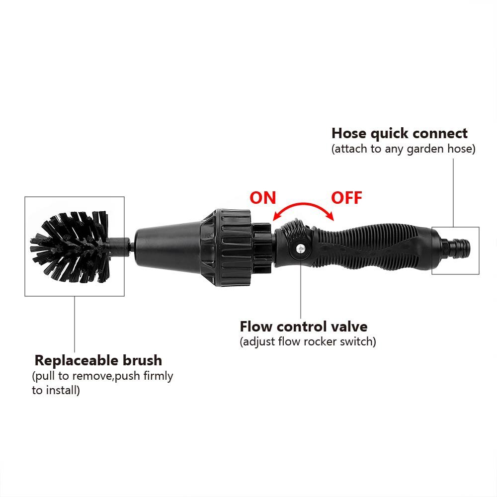 Cleaning Brush Wash Hand-held Water Spray Brush | 100% Brand New & High Quality Rotating Brush