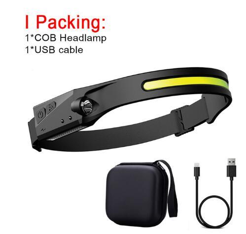 COB LED Induction Riding Headlamp Flashlight | USB Rechargeable Waterproof Camping Headlight