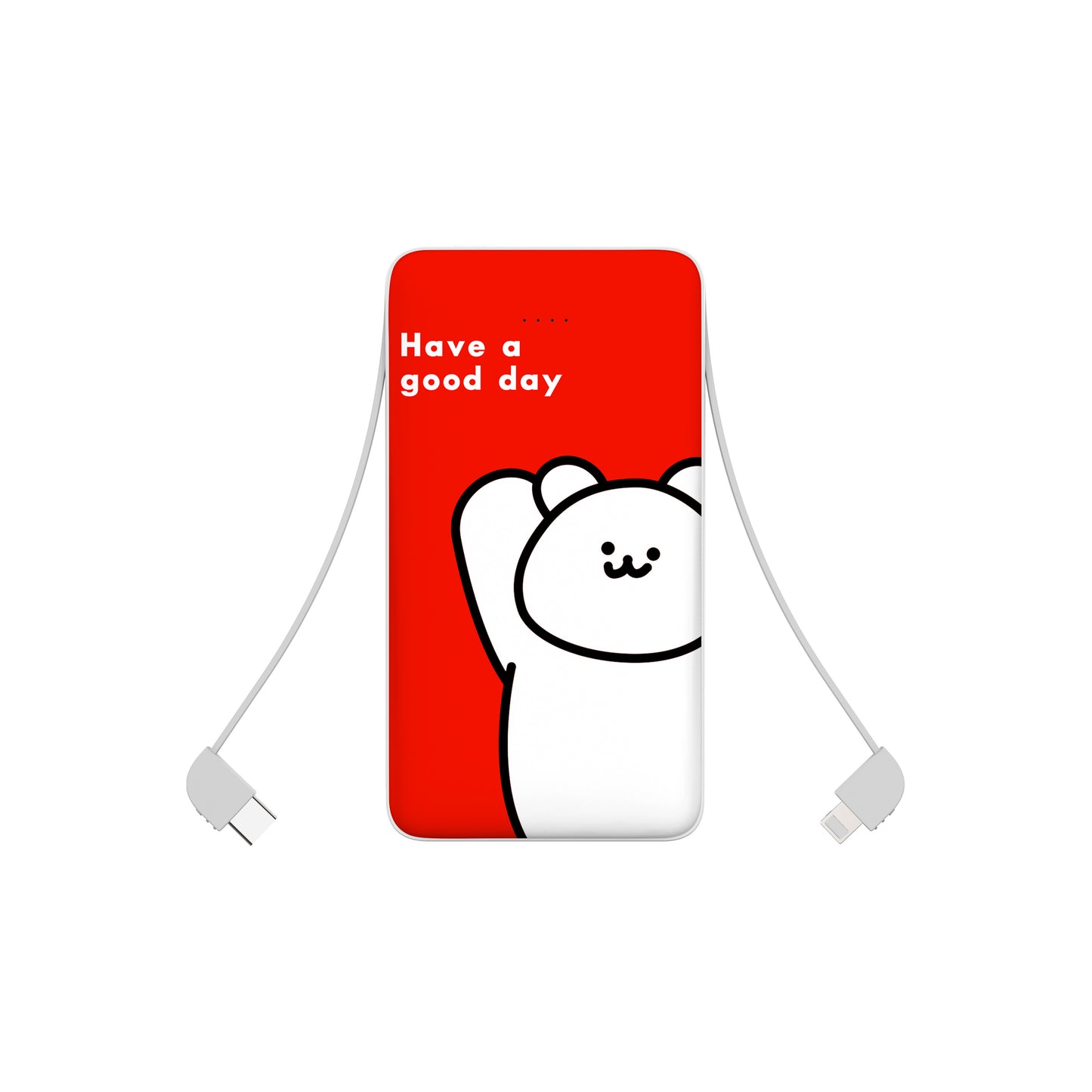 Creative Cute Bear Simple Self-contained Three-in-one Portable Power Bank