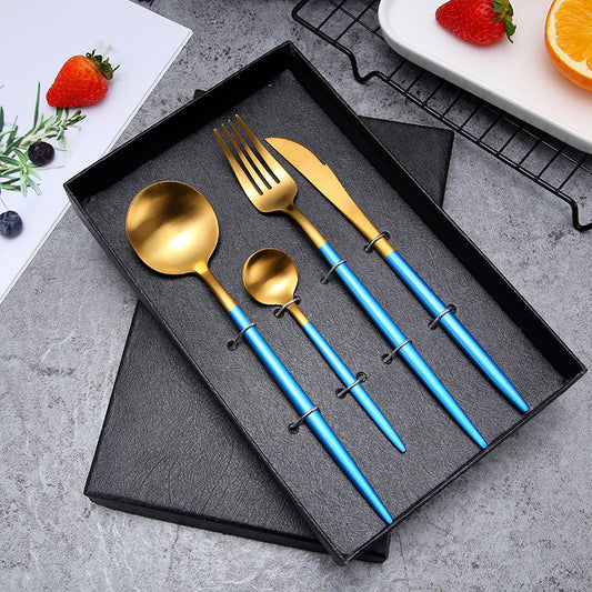Brushed Set Of Stainless Steel Tablewares