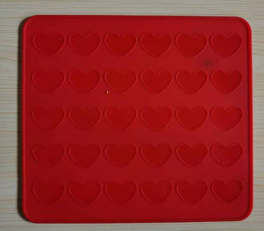 Baking Mold Macaron Silicone Mat 30 Hole Round Heart Shape