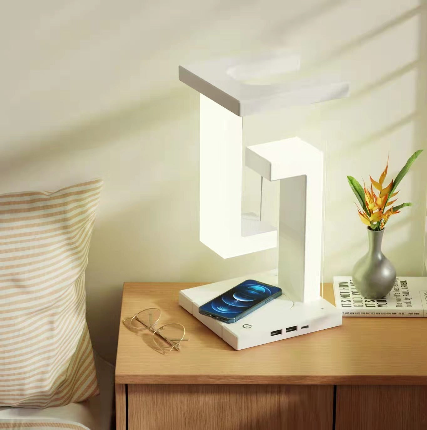 Wireless Charging Suspension Table Lamp,